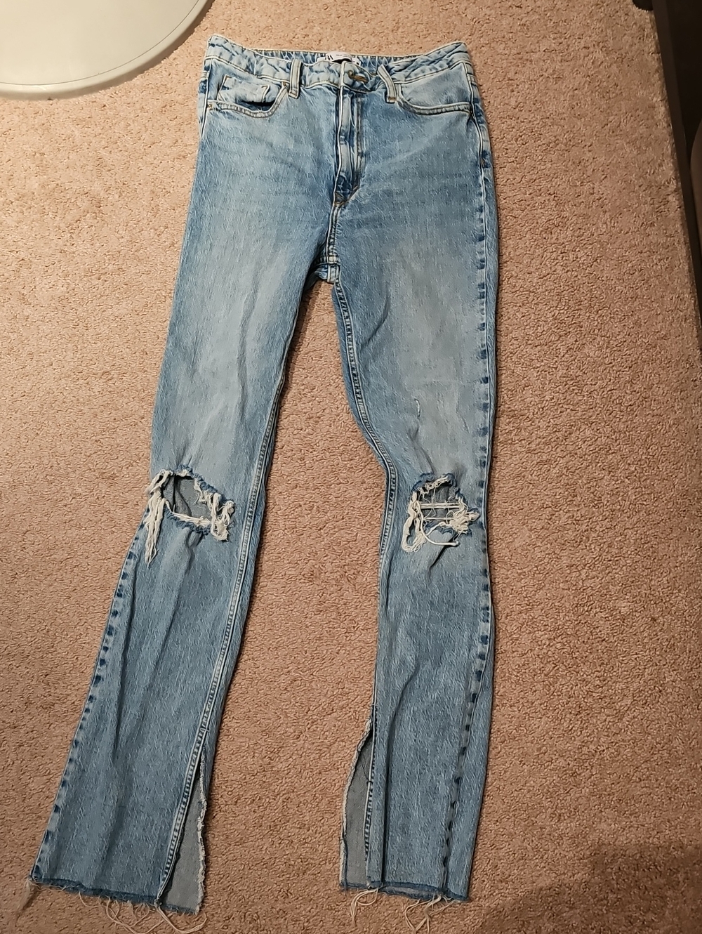 Zara Light Blue Distressed Skinny Jeans